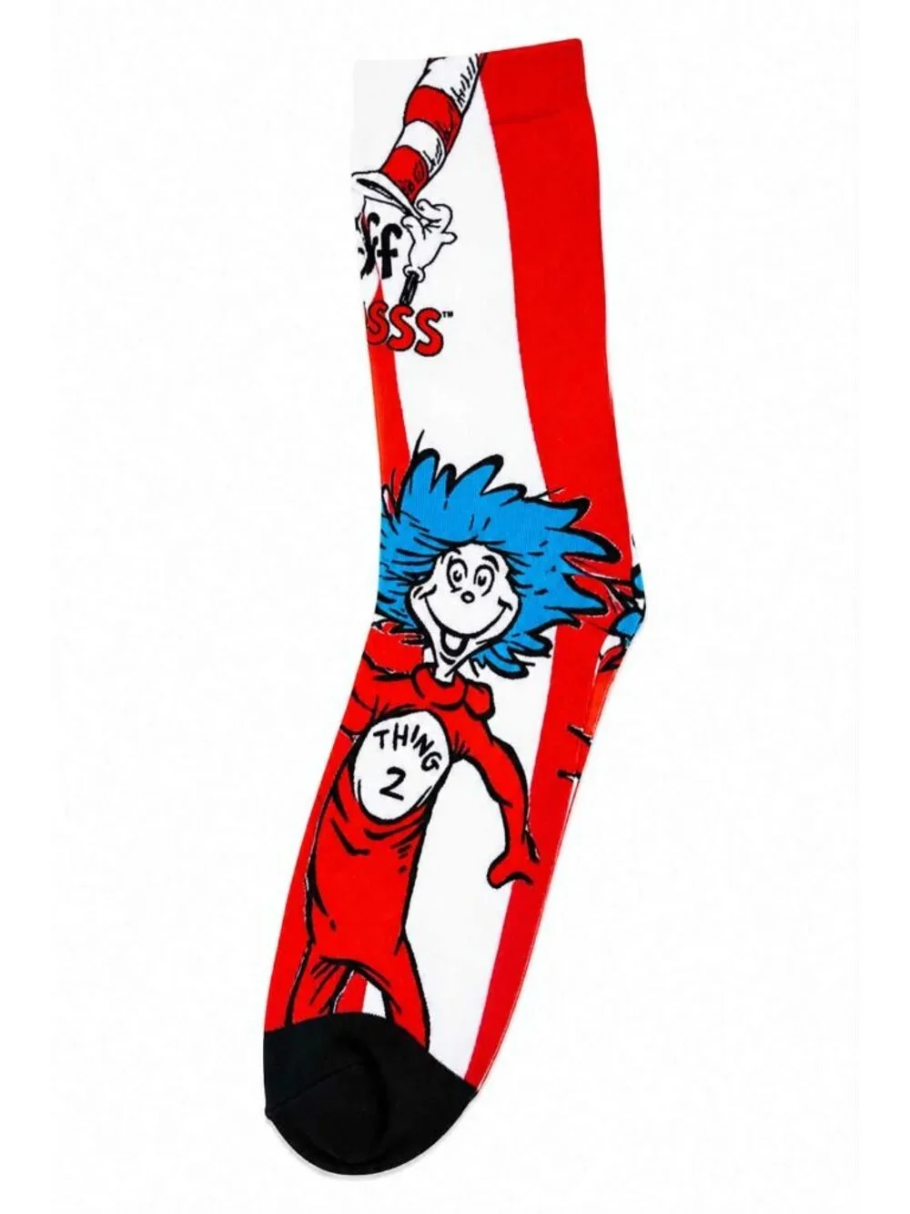 Dr. Seuss Thing 2 Crew Socks Colorful Novelty Socks Fun Character Socks for Kids